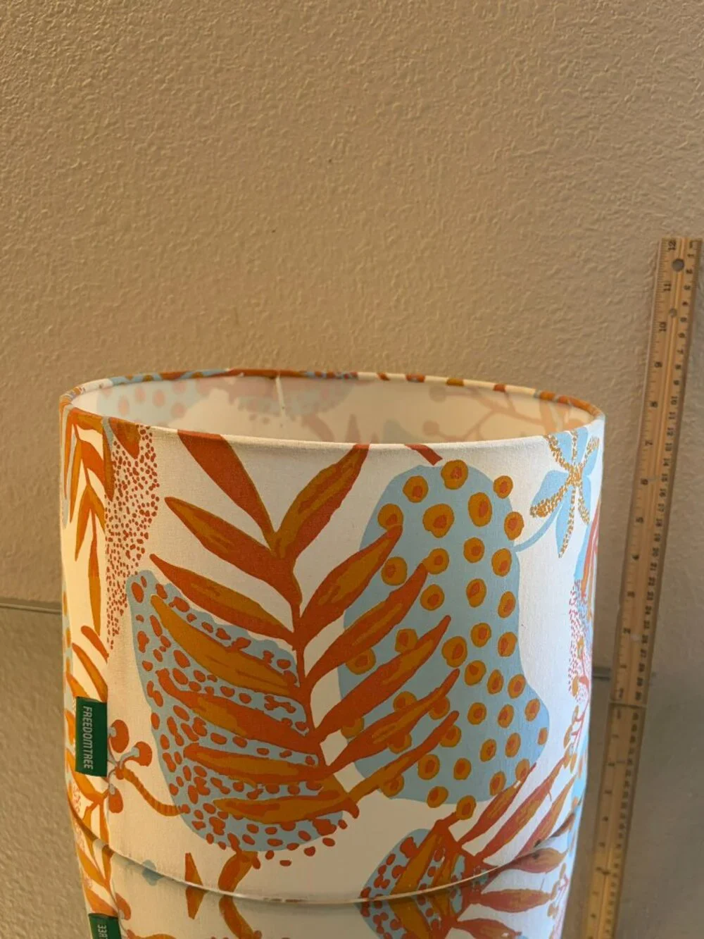 Tropical Print Lampshade (8” Tall) by Freedom Tree - Orange & Teal